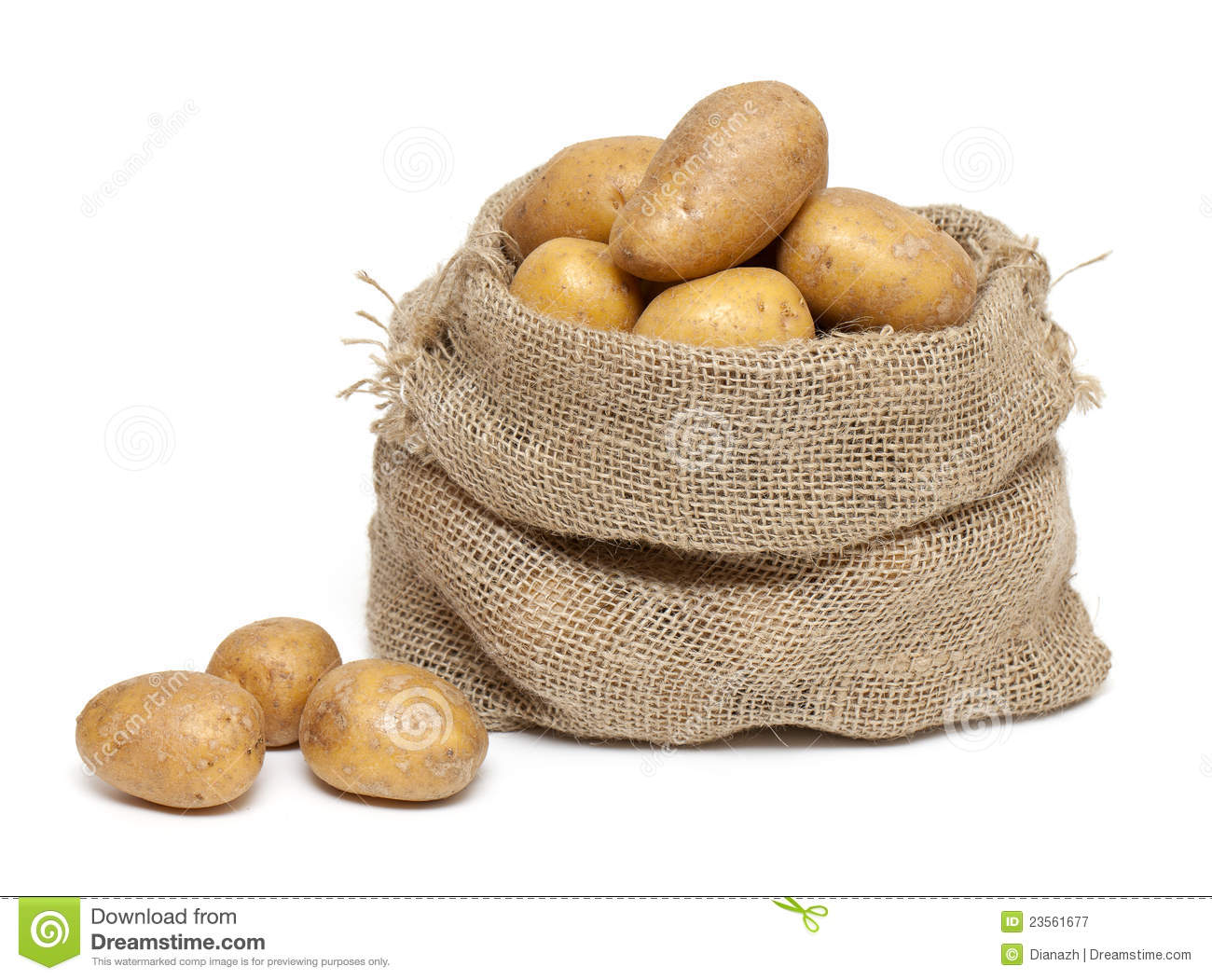 Potatoes In Burlap Bag Royalty Free Stock Photography   Image    