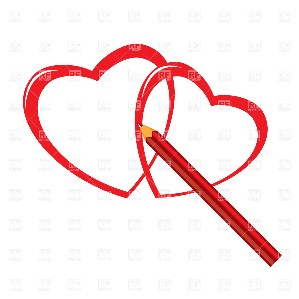 Red Pencil And Heart Download Royalty Free Vector Clipart  Eps 