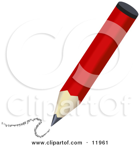 Red Pencil Drawing Clipart Illustration By Geo Images