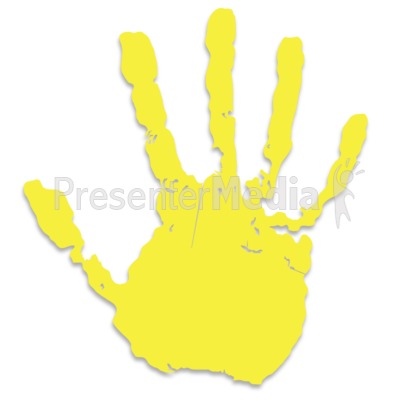 Single Yellow Hand Print   Medical And Health   Great Clipart For    