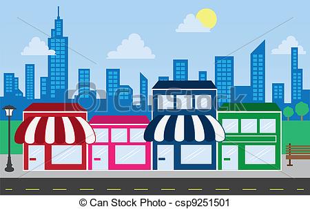 Strip Mall    Csp9251501   Search Clipart Illustration Drawings And
