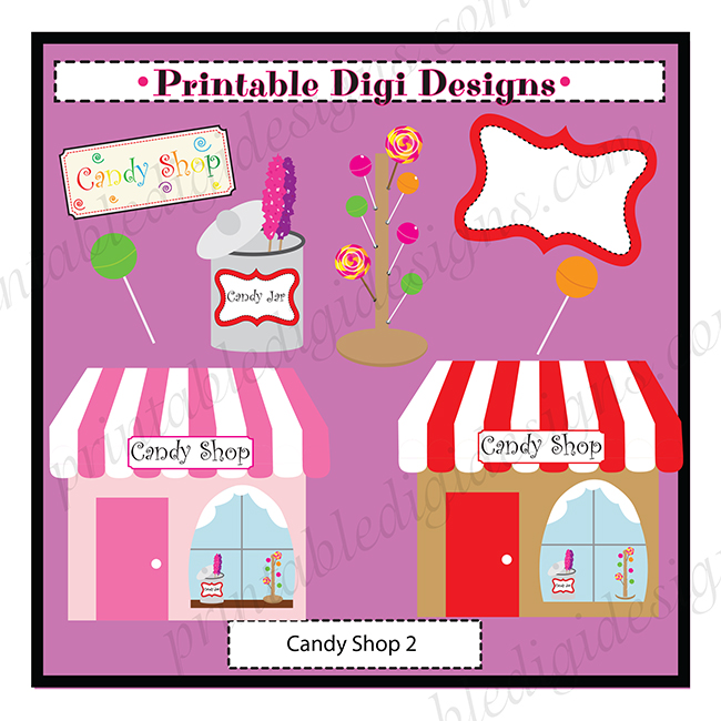 Sweet Candy Shop 2 Clipart Graphic Set