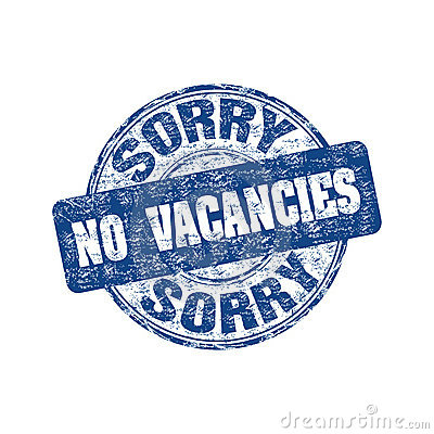 Text Sorry No Vacancies Written Inside The Stamp Mr No Pr No 2 2124