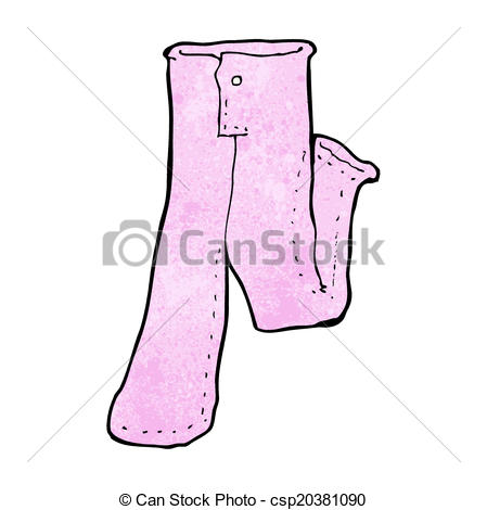 Vector   Cartoon Pair Of Pink Pants   Stock Illustration Royalty Free