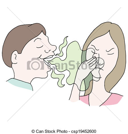 Vector Clipart Of Bad Breath Man   An Image Of A Man With Bad Breath