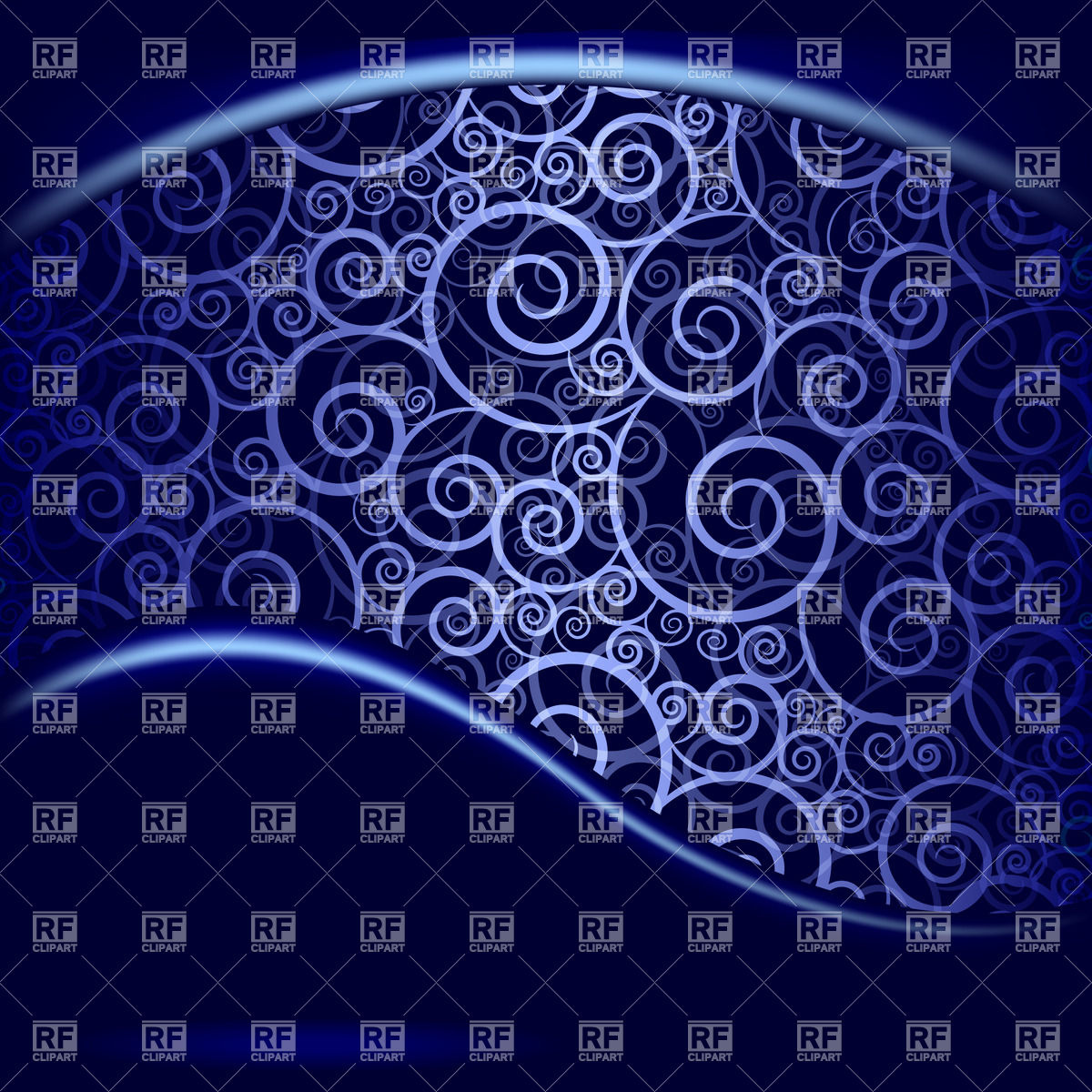 Abstract Blue Background With Waves And Curls Download Royalty Free