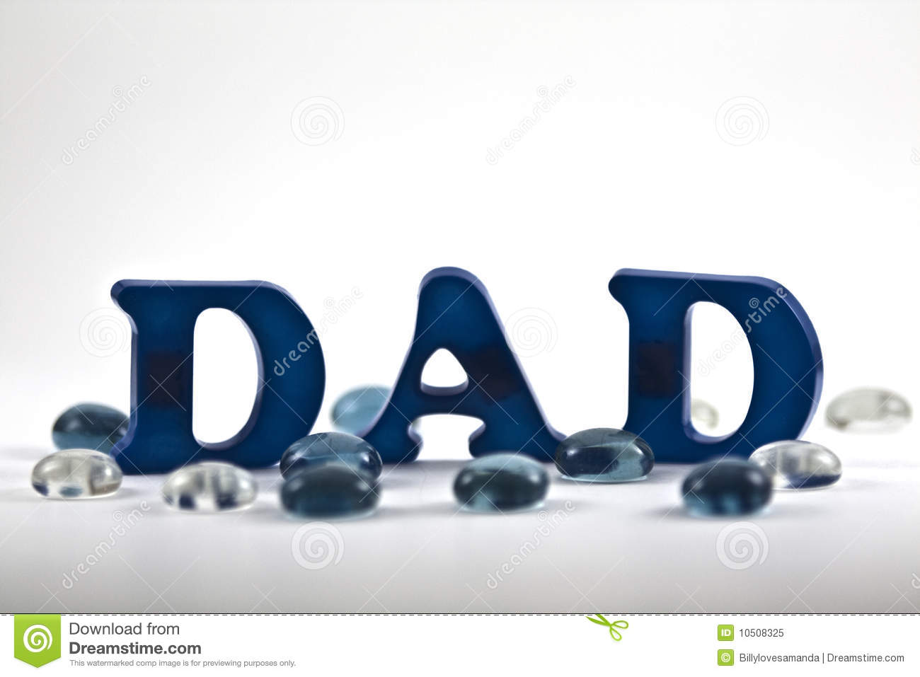 Blue Refrigerator Magnets Spelling Word Dad With Decorative Smooth