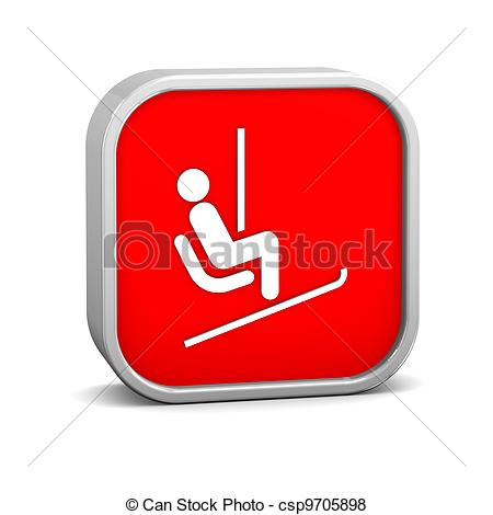 Chair Lift Sign On A White Background  Part Of A Series
