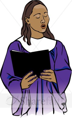 Choir Singer In Purple Robe   Church Choir Clipart