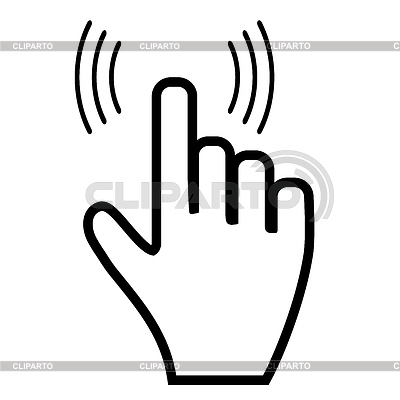 Click Hand Icon Pointer On A White Background  Vector Illustration