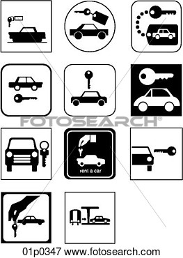 Clip Art Of Car Rental 01p0347   Search Clipart Illustration Posters