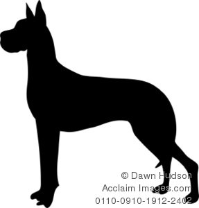 Clipart Illustration Of Silhouette Of A Great Dane Dog   Acclaim Stock