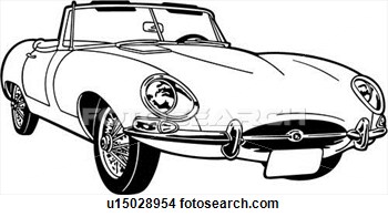 Clipart Of  120m 1953 Automobile Car Classic Jaguar Sport Xk