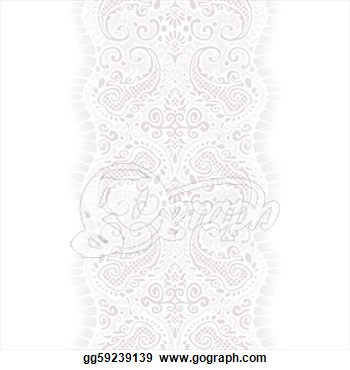 Eps Illustration   White Lace Ribbon Seamless  Vector Clipart