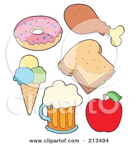 Free  Rf  Clipart Illustration Of A Digital Collage Of Food Items   2
