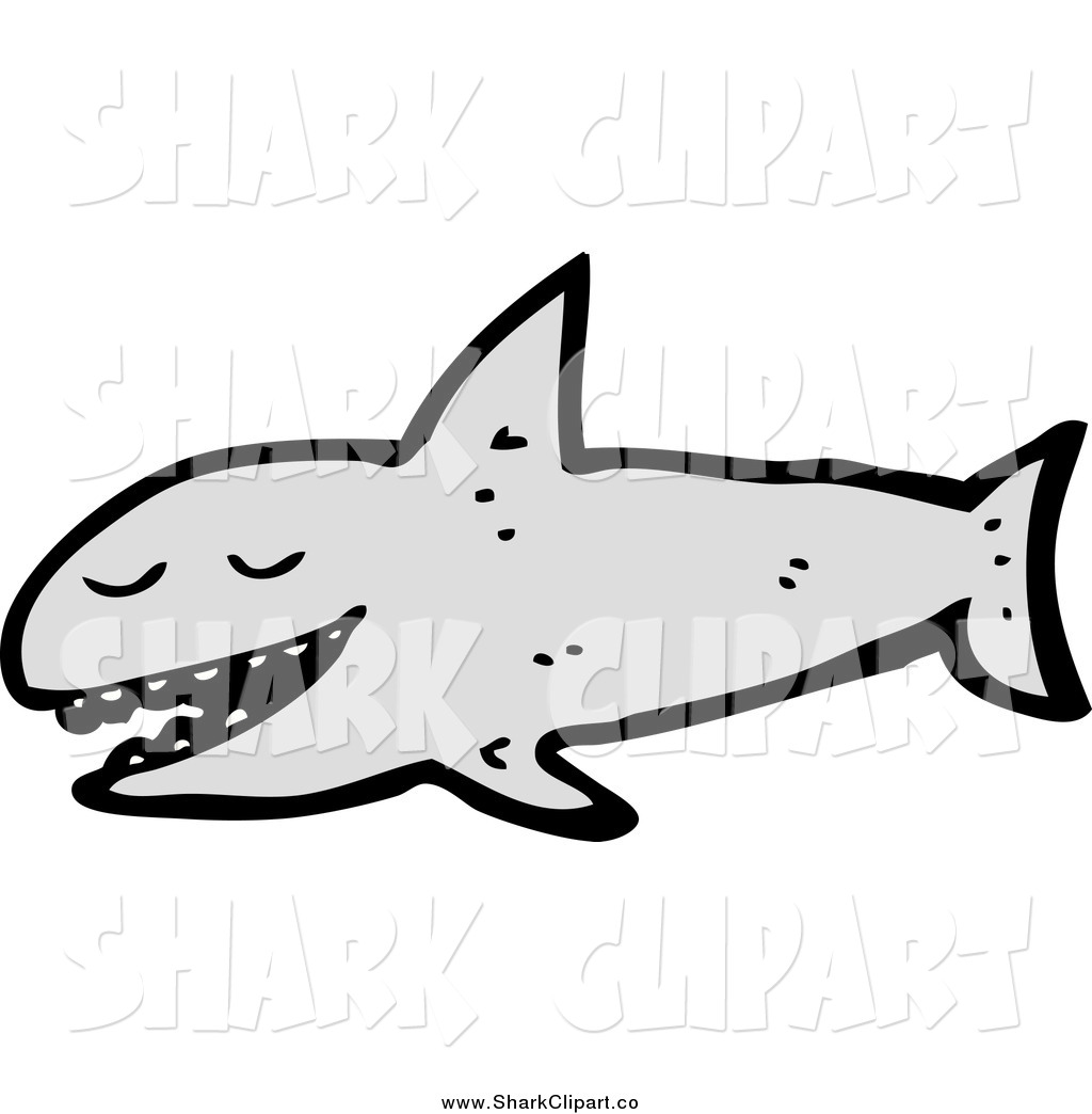 Larger Preview  Clip Art Of A Gray Shark By Lineartestpilot