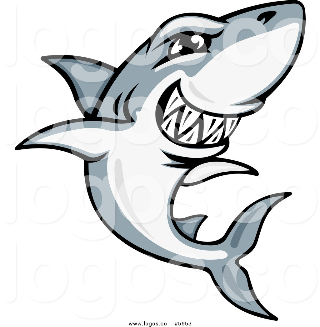     Of A Logo Of A Gray And White Shark Grinning By Seamartini Graphics