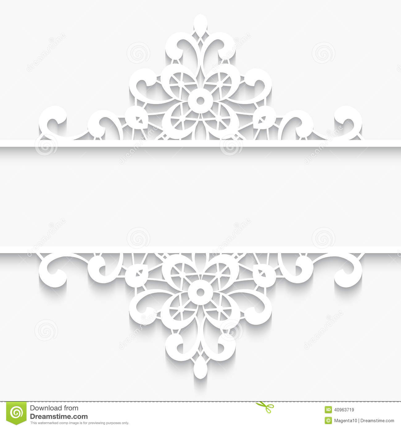     Paper Lace Background Lacy Divider Ornamental Frame On White