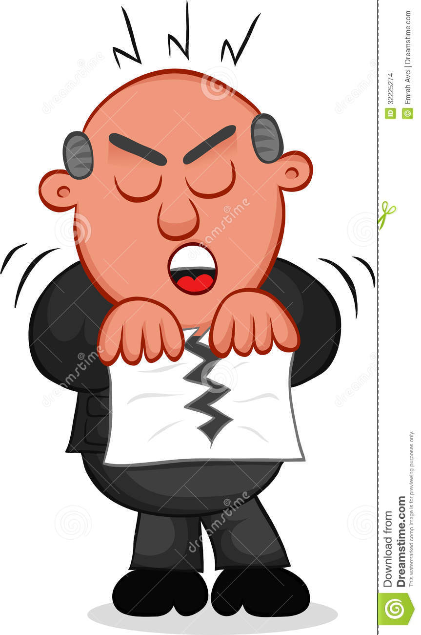 Person Ripping Paper Clipart Boss Man Tearing Paper