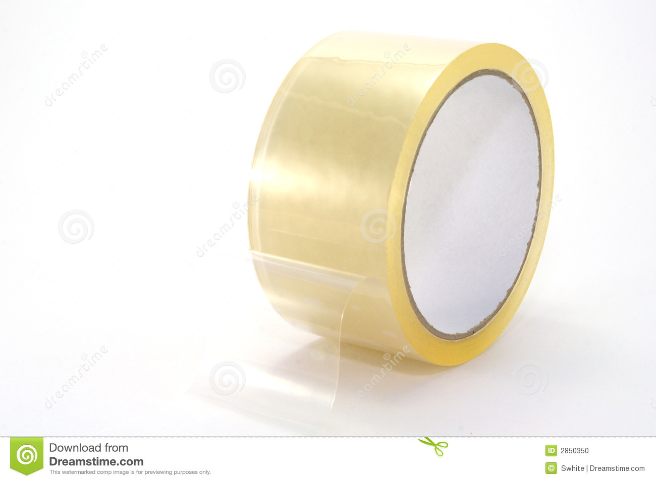 Roll Of Clear Packing Tape Isolated On White Background