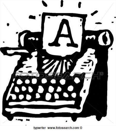Typewriter View Large Clip Art Graphic