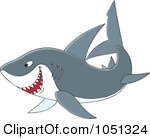 Vector Clip Art Illustration Of A Swimming Gray Shark By Alex Bannykh