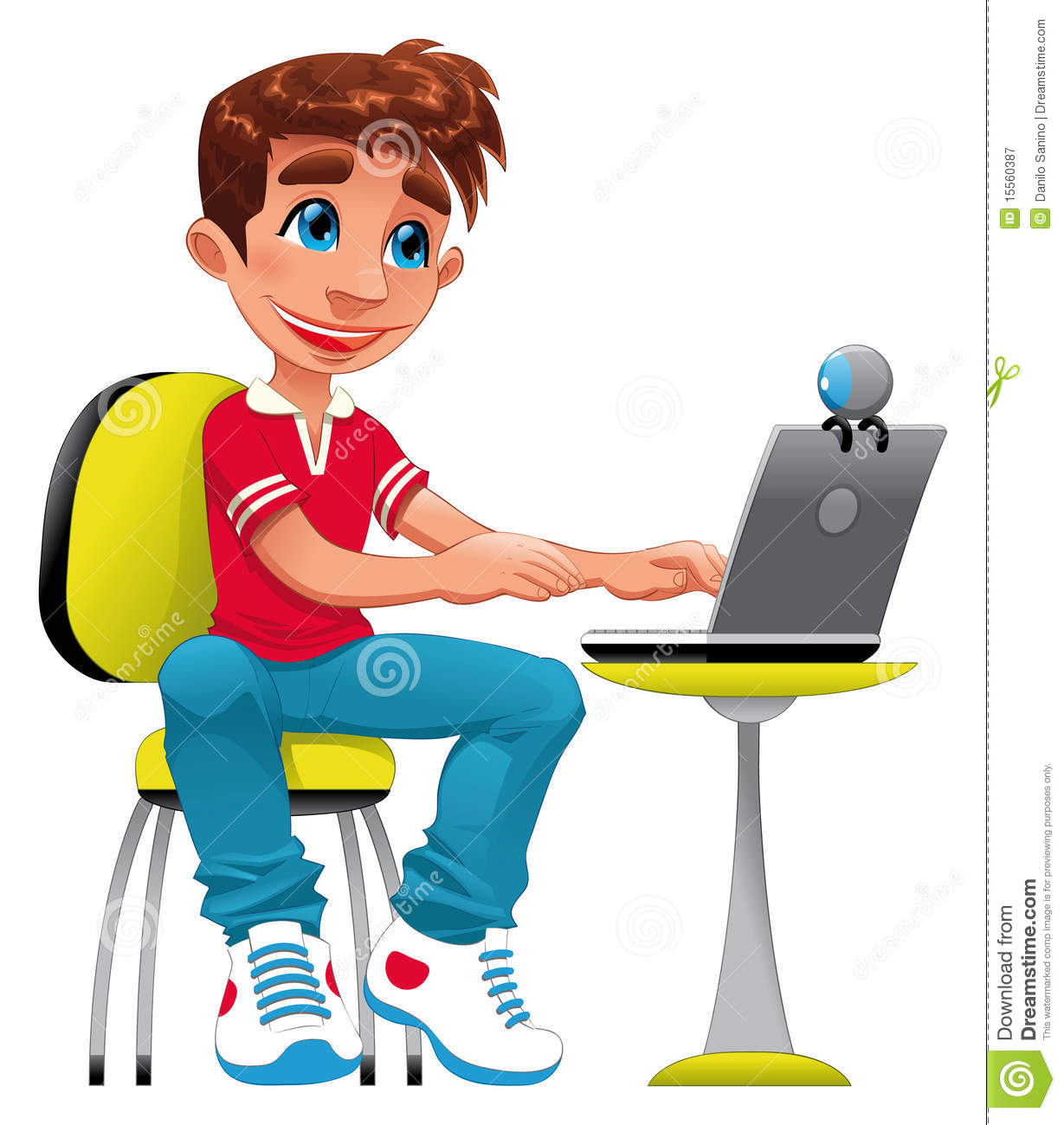Boy And Computer  Royalty Free Stock Photography   Image  15560387