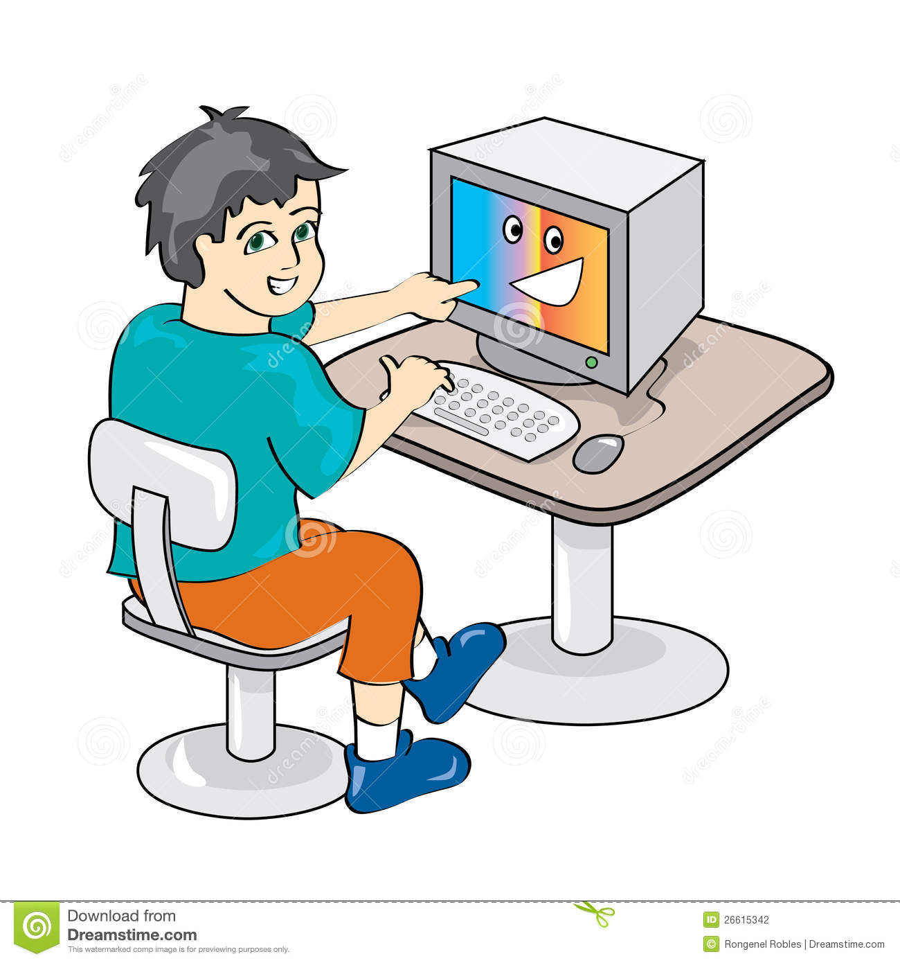 Boy Using A Computer Stock Photography   Image  26615342