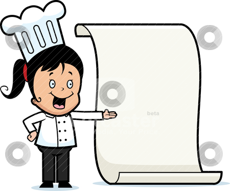 Chef Menu Stock Vector Clipart A Cartoon Child Chef With A Menu  By