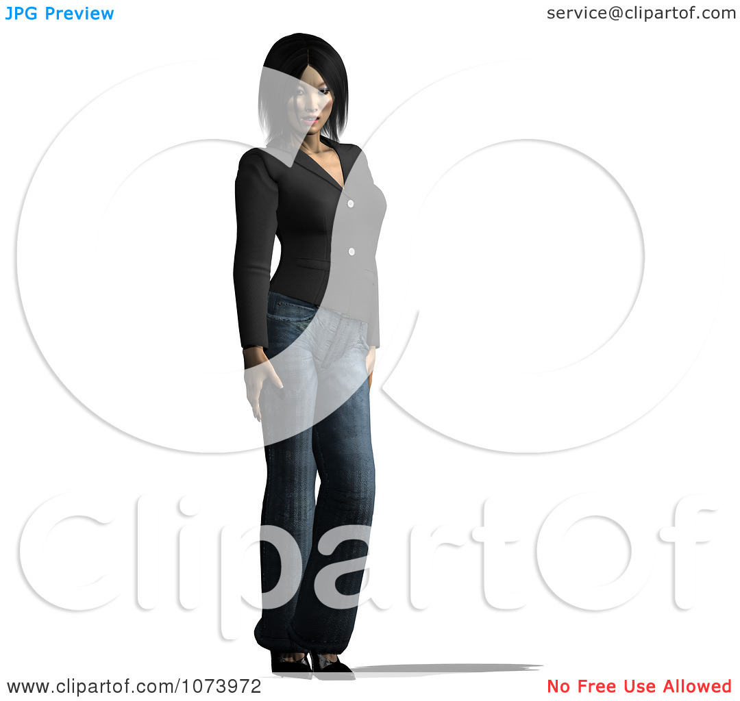 Clipart Asian Woman In Jeans   Royalty Free Cgi Illustration By Ralf61