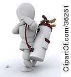 Clipart Illustration Of A 3d White Character Carrying A Golf Bag With