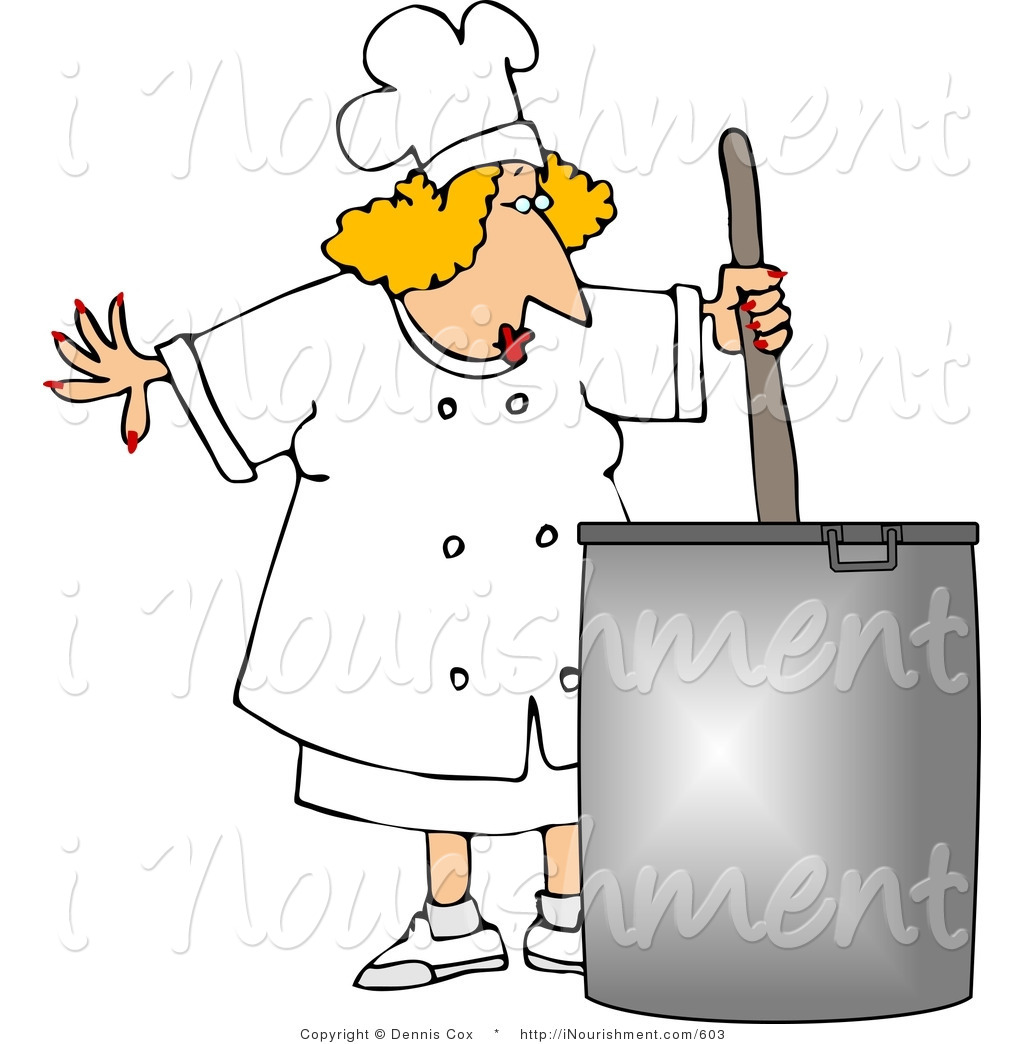 Clipart Of A Female Cook Stirring A Large Pot Of Soup By Djart    603