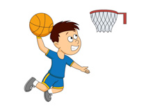 Dunking Boy Playing Basketball