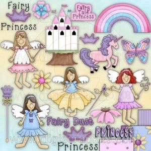 Fairy Princess Girly Girl Clipart      All About Scrapbooking   Pinte