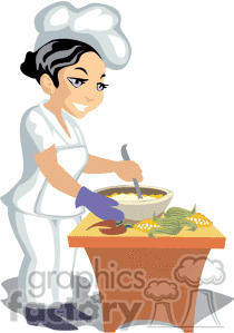 Female Chef Cooking Healthy Food