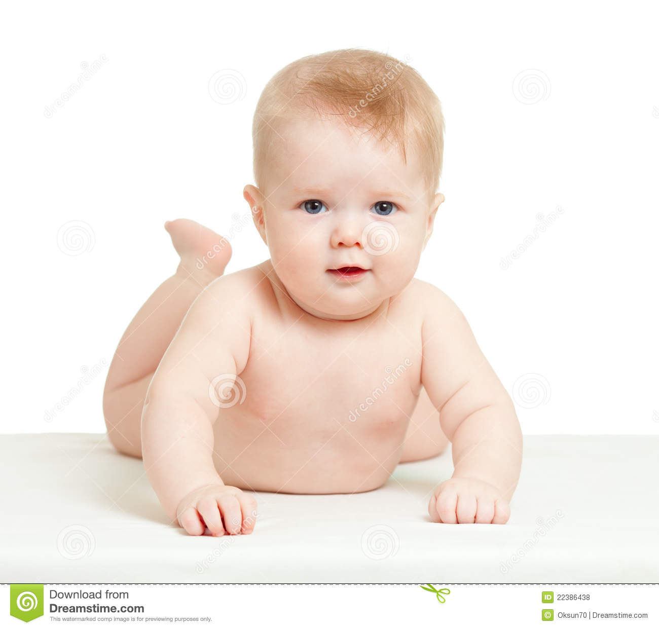 Funny Baby Boy Lying On Tummy Royalty Free Stock Photos   Image
