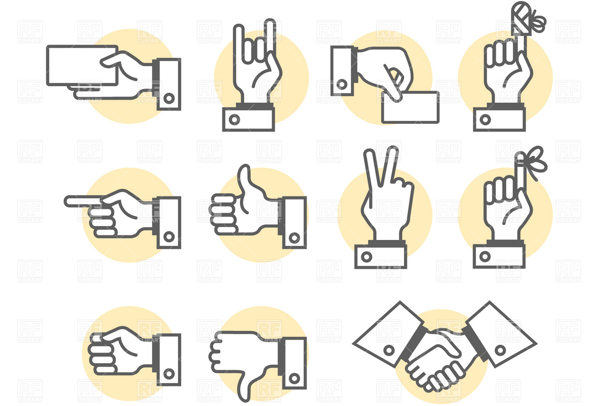 Hand And Fingers Signs 4664 Download Royalty Free Vector Clipart