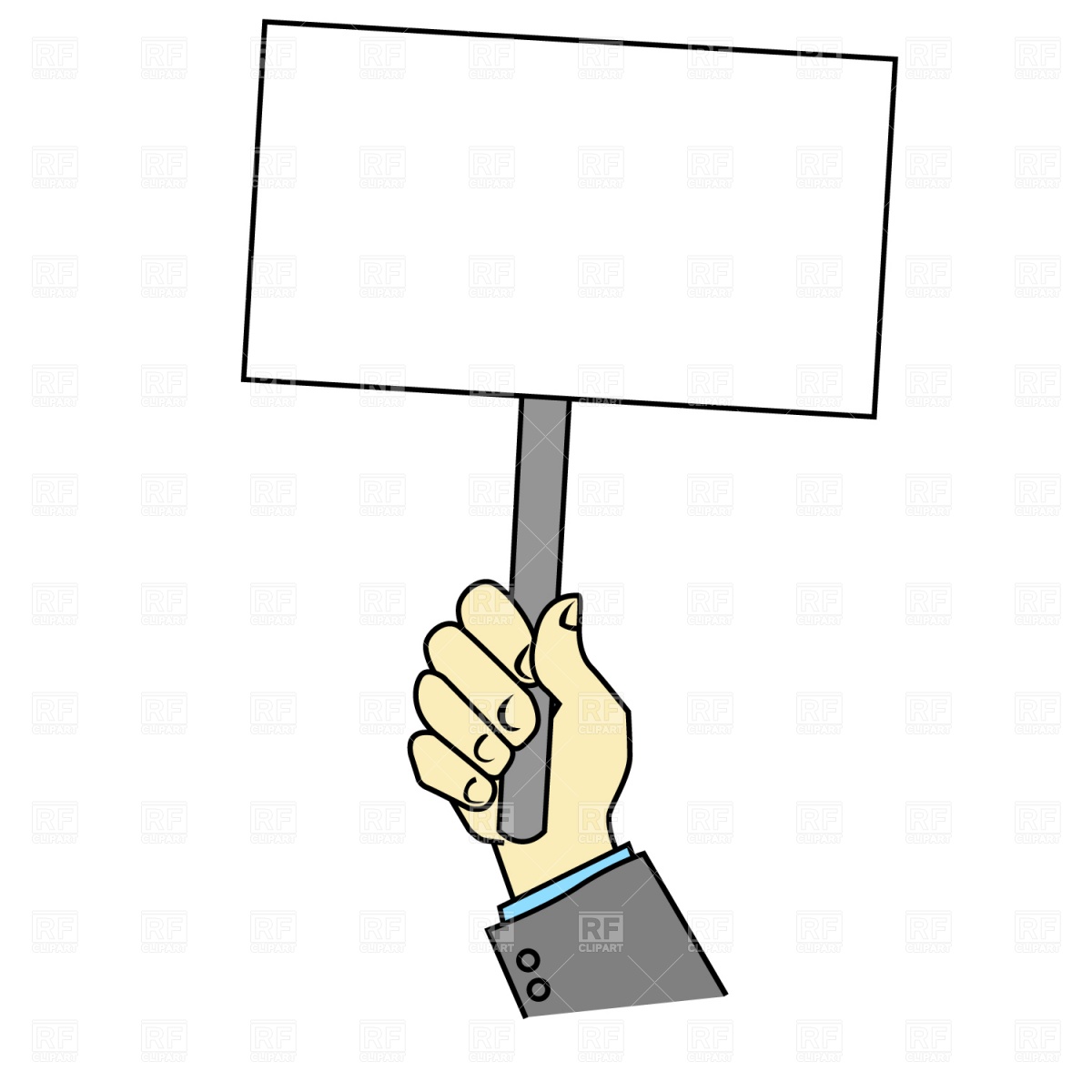 Hand With Blank Placard 1487 Objects Download Royalty Free Vector
