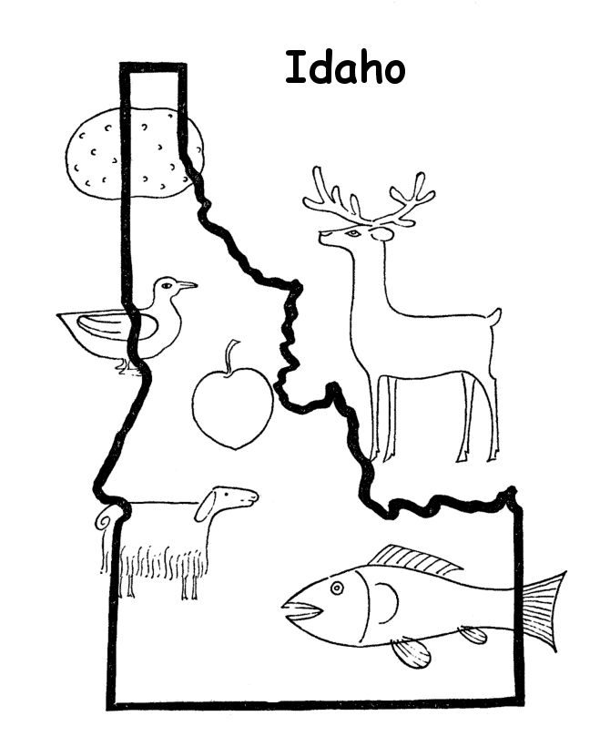 Idaho State Outline Coloring Page   Coloring Pages   Pinterest