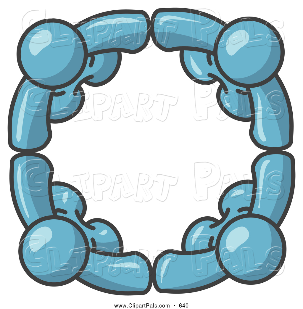 Larger Preview  Pal Clipart Of Four Denim Blue People Standing In A
