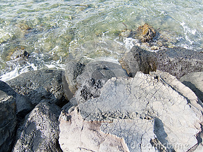 Lava Rocks In The Surf Stock Images   Image  31371984