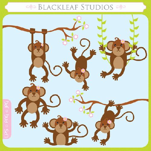My Grafico Little Girl Monkey Clipart Lots Of Girly Monkey
