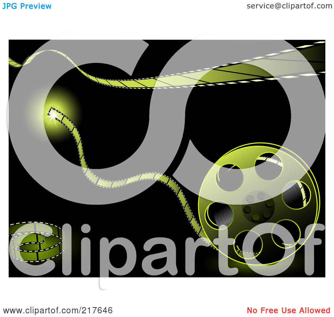 Royalty Free  Rf  Clipart Illustration Of A Green Film Reel And Strip