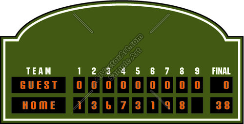 Scoreboard Clipart And Vectorart  Sports   Baseball Vectorart And    