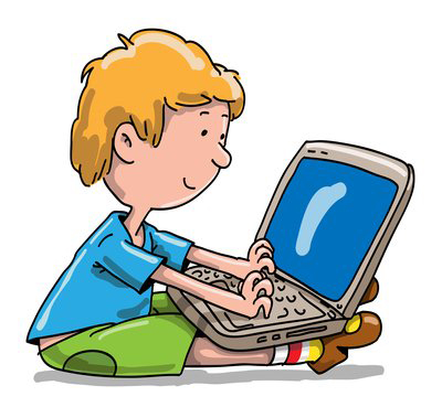 Small Boy With Laptop Cartoon Pixmac Clipart 17912343   Livre  Cole