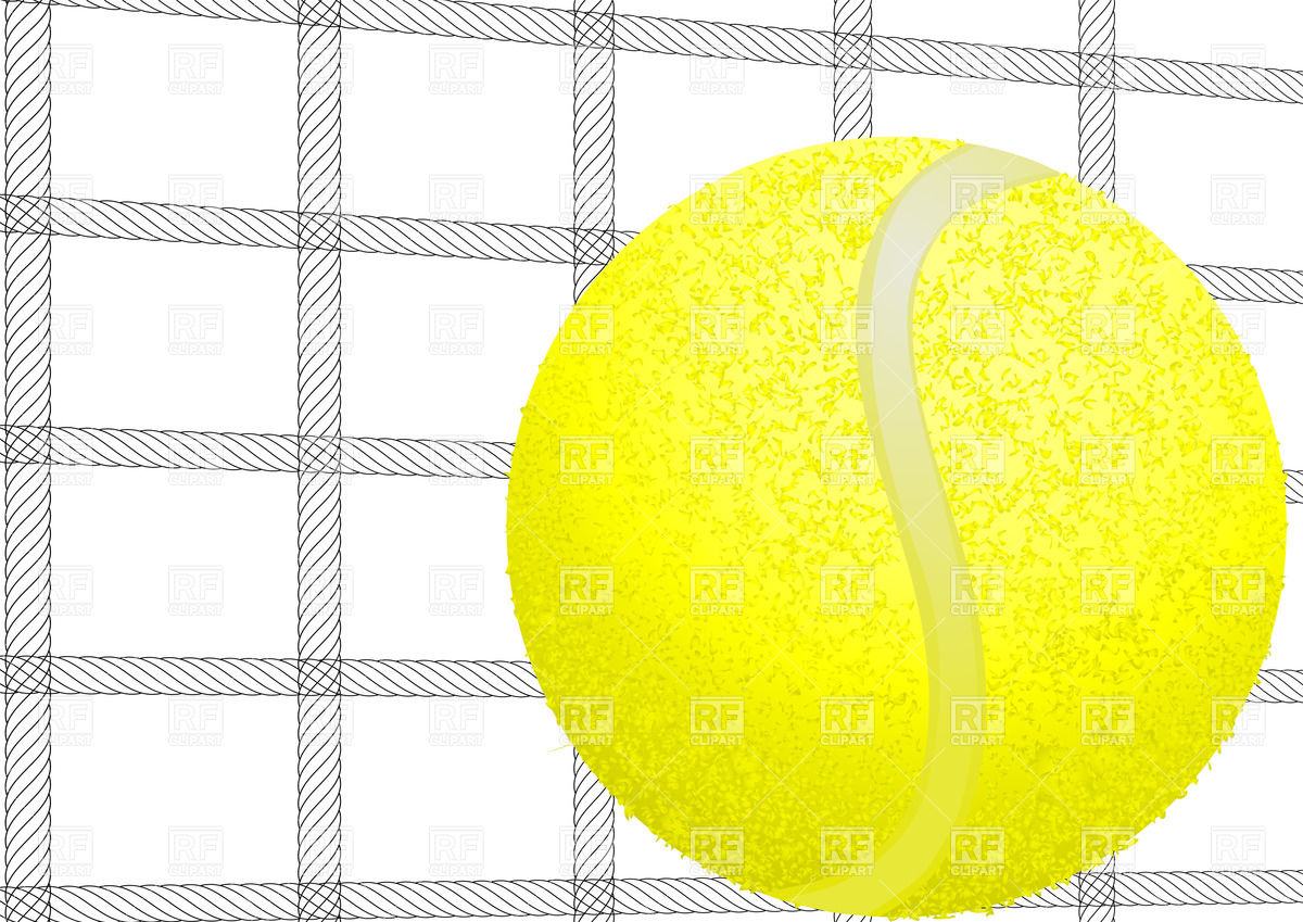 Tennis Ball And Net On White Background Download Royalty Free Vector