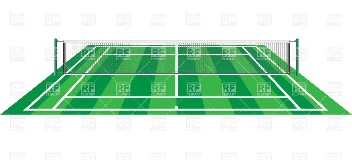 Tennis Court With Net 19869 Download Royalty Free Vector Clipart