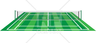 Tennis Court With Net Download Royalty Free Vector Clipart  Eps