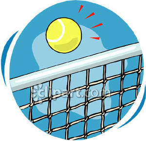 Tennis Net Clipart A Tennis Ball Going Over A Net Royalty Free Clipart