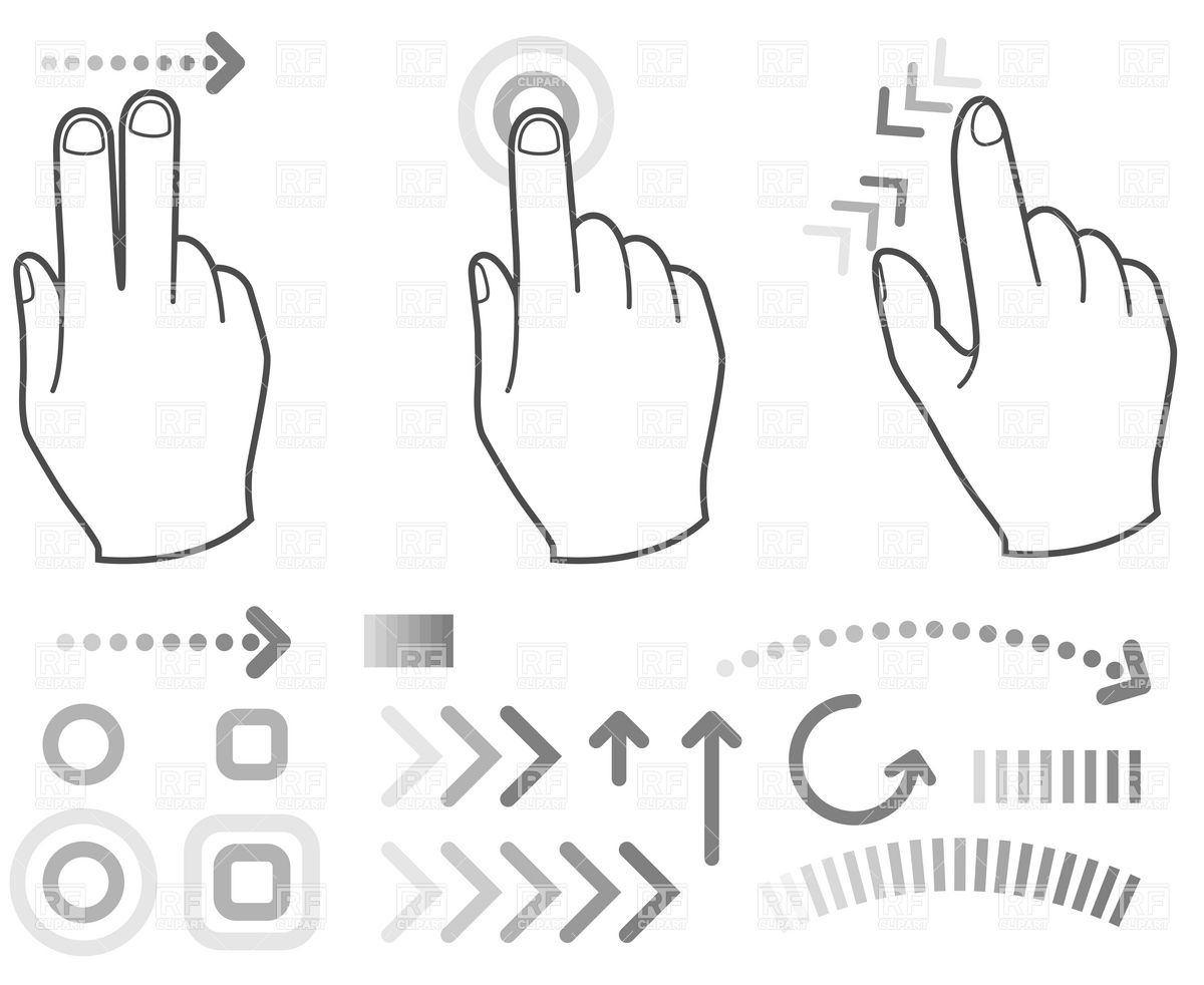 Touch Screen Gesture Hand Signs 9929 Signs Symbols Maps Download